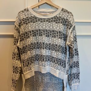 Derek lam high low patterned knit sweater